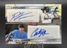 Marketplace image: 2025 Bowman's Best 1/1 Dual Auto Superfractor PJ Morlando Carter Johnson Marlins