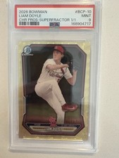 Marketplace image: Liam Doyle 2026 Bowman Chrome Prospects Superfractor 1/1 BCP-10 PSA 9