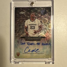 Marketplace image: 25-26 Topps Chrome Update Cedric Coward Chromograph SuperFractor 1/1 Inscription
