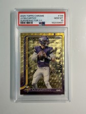 Current marketplace image for 2025 Topps Chrome #199 JJ McCarthy Superfractor 1/1
