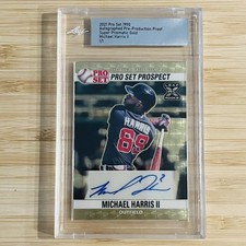Marketplace image: MICHAEL HARRIS II 2021 Leaf Pro Set Superfractor Proof Auto Autograph RC 1/1