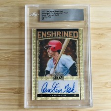 Marketplace image: CARLTON FISK 2022 Leaf Metal Enshrined Superfractor Proof Auto Autograph 1/1