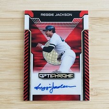 Marketplace image: REGGIE JACKSON 2025 Leaf Optichrome Red Flood Superfractor Auto Autograph 1/1