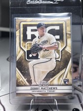Marketplace image: 2025 Topps Chrome Black SUPERFRACTOR RC Variation 1/1 Zebby Matthews TWINS