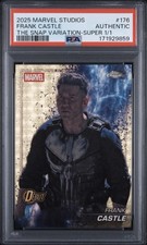 Marketplace image: 2025 Topps Marvel Studios Frank Castle The Snap Variation Superfractor 1/1 PSA