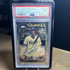 Marketplace image: Topps 2024 Pro Debut Josue De Paula Chrome Auto 1/1 SUPERFRACTOR PDC-119 PSA 9
