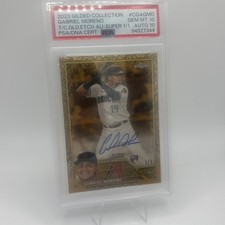 Marketplace image: 2023 Topps Chrome Gilded Gabriel Moreno PSA 10 AUTO 10 RC 1/1 SUPERFRACTOR
