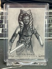 Marketplace image: Topps Chrome Star Wars 2022 Masterwork Ahsoka Tano 1/1 Sketch Card by Steve Alce