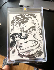 Marketplace image: 2025 Topps Chrome Marvel Hulk Sketch Card Jason Crosby 1/1
