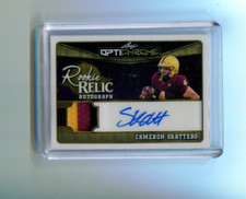 Marketplace image: 2025 Leaf Optichrome Gold Superfractor Cameron Skattebo Rookie Auto Patch 1/1