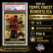 Marketplace image: Edmond Tapsoba 1/1 Auto SuperFractor PSA 9 107 - 2021-22 TOPPS Finest Bundesliga