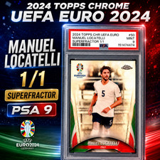 Marketplace image: Manuel Locatelli 1/1 SuperFractor PSA 9 50 - 2024 Topps Chrome Euro 2024