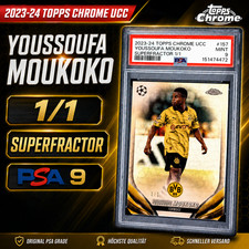 Marketplace image: Youssoufa Moukoko 1/1 SuperFractor PSA 9 157 - 2023-24 TOPPS Chrome UCC
