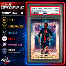 Marketplace image: Senny Mayulu 1/1 - RC Wonderkids Rookie PSA 9 WK-15 - 2024-25 TOPPS Chrome UCC