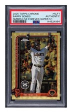 Marketplace image: 2025 Topps Chrome Numbers Live Forever Barry Bonds Rainbow Superfractor Red Gold