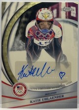 Current marketplace image for 2026 Topps Chrome #1 USA Olympics Katie Uhlaender Superfractor 1/1