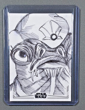 Marketplace image: 2026 TOPPS CHROME STAR WARS ADMIRAL ACKBAR SKETCH BY GRACE RILEY 1/1