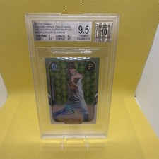 Marketplace image: Bowman 2015 Bowman Chrome Tyler Glasnow Farm's Finest Mini Auto 1/1 BGS 9.5