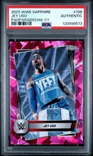 Marketplace image: 2025 Topps Chrome WWE Sapphire Jey Uso #106 Padparadscha 1/1