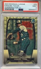 Marketplace image: Ezequiel Tovar PSA 9 2023 Bowman Chrome 1/1 Superfractor Rookie RC #23 Rockies