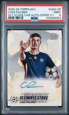 Marketplace image: Cole Palmer 2025-26 Topps Chrome UCC Auto PSA 9 1/1 Ultimate Stage Superfractor
