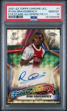 Marketplace image: Ryan Gravenberch 2021-22 Topps Chrome UCL 1/1 PSA 10 Superfractor Auto #1