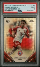 Marketplace image: Jamal Musiala 2023-24 Topps Chrome UCC PSA 9 1/1 Superfractor #160