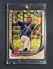 Current marketplace image for 2025 Bowman Chrome #58 Kristian Campbell Rookie Variation Superfractor 1/1