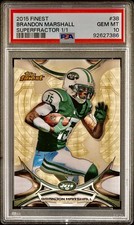 Current marketplace image for 2015 Topps Finest #38 Brandon Marshall Superfractor 1/1