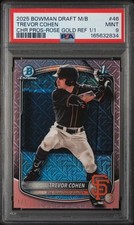 Marketplace image: 2025 Bowman Chrome Draft TREVOR COHEN MEGA BOX Rose Gold 1/1 PSA