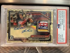 Marketplace image: 2024 Bowman Chrome Walker Jenkins Superfractor 1/1 Relic Patch Auto PSA 8 Rookie