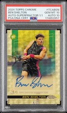 Marketplace image: 2024 Topps Chrome #TCA-BSN Ben Shelton RC Autographs SuperFractor PSA 10 #/1