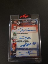 Marketplace image: CJ Carr Dante Moore Maiava Mestemaker Leaf 4th Of July Auto 1/1 RWB Superfractor