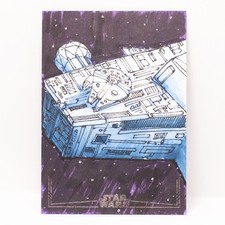 Marketplace image: 2025 Topps Chrome Star Wars Galaxy Millennium Falcon Ryan Edwards Sketch 1/1 🔥