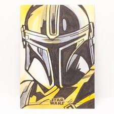 Marketplace image: 2025 Topps Chrome Star Wars Galaxy The Mandalorian Rich Hennemann Sketch 1/1 🔥