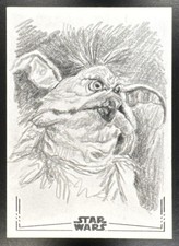Marketplace image: 2025 Topps Chrome Star Wars Galaxy Neil Camera #NNO Sketch Silver Foil 1/1 Auto