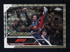 Marketplace image: 2023 Chrome Formula 1 Grand Prix Winners Superfractor 1/1 Sergio Perez #150 1d59