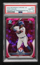 Marketplace image: 2023 Bowman Chrome Sapphire Prospects Padparadscha 1/1 Yosy Galan PSA 10 0xh3