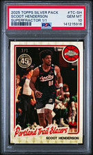 Marketplace image: 2025 Topps Silver Pack Scoot Henderson TC-SH Superfractor 1/1 PSA 10 Blazers