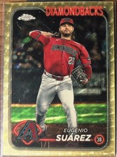 Current marketplace image for 2024 Topps Chrome #USC74 Update Series Eugenio Suarez Superfractor 1/1