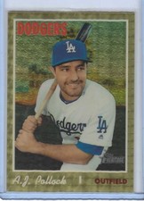 Marketplace image: 2019 Topps Heritage High THC522 A.J. Pollock Chrome Superfractor 1/1 Dodgers