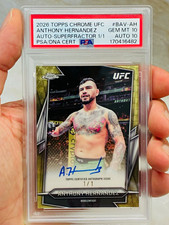 Marketplace image: Topps 2026 Topps Chrome UFC Anthony Hernandez Auto Superfractor 1/1 PSA 10