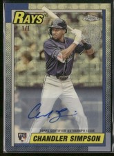 Current marketplace image for 2025 Topps Chrome #U90C-27 Chandler Simpson Superfractor 1/1