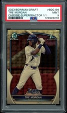 Current marketplace image for 2023 Bowman Chrome #BCP199 TRE' MORGAN Superfractor 1/1