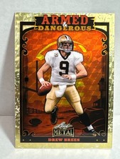 Marketplace image: 2026 LEAF METAL SUPERFRACTOR  ARMED AND DANGEROUS DREW BREES SAINTS 1/1