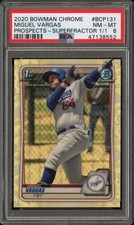 Marketplace image: PSA 8! MIGUEL VARGAS 2020 BOWMAN CHROME PROSPECTS SUPERFRACTOR 1/1 ROOKIE CARD