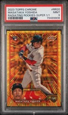 Marketplace image: 2023 Topps Chrome Radiating Rookies Masataka Yoshida SuperFractor 1/1 PSA 9