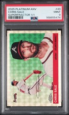 Marketplace image: 2025 Topps Chrome Platinum Anniversary Chris Sale #49 Superfractor /1 PSA 9