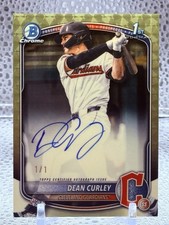 Marketplace image: 2025 Bowman Draft DEAN CURLEY Chrome Prospect Auto SUPERFRACTOR 1/1 Cleveland