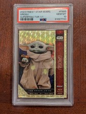Marketplace image: 2023 Topps Finest Star Wars Superfractor 1/1 Grogu Mandalorian PSA 10